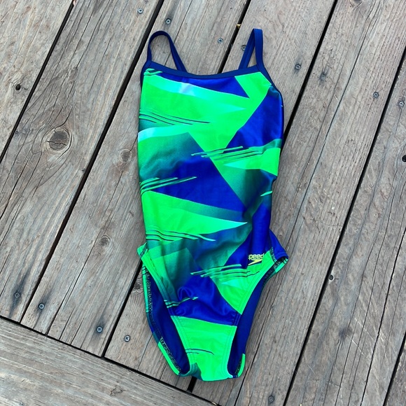 Speedo Swim Speedo Pro Lt One Piece Green And Blue Bathing Suit 3 Poshmark